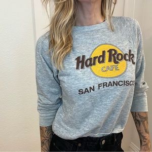 Vintage 1980s SF Hard Rock Cafe Sweatshirt Vintage 80s sweatshirt raglan
